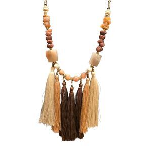 Nakamol Gemstone & Tassel Statement Necklace
